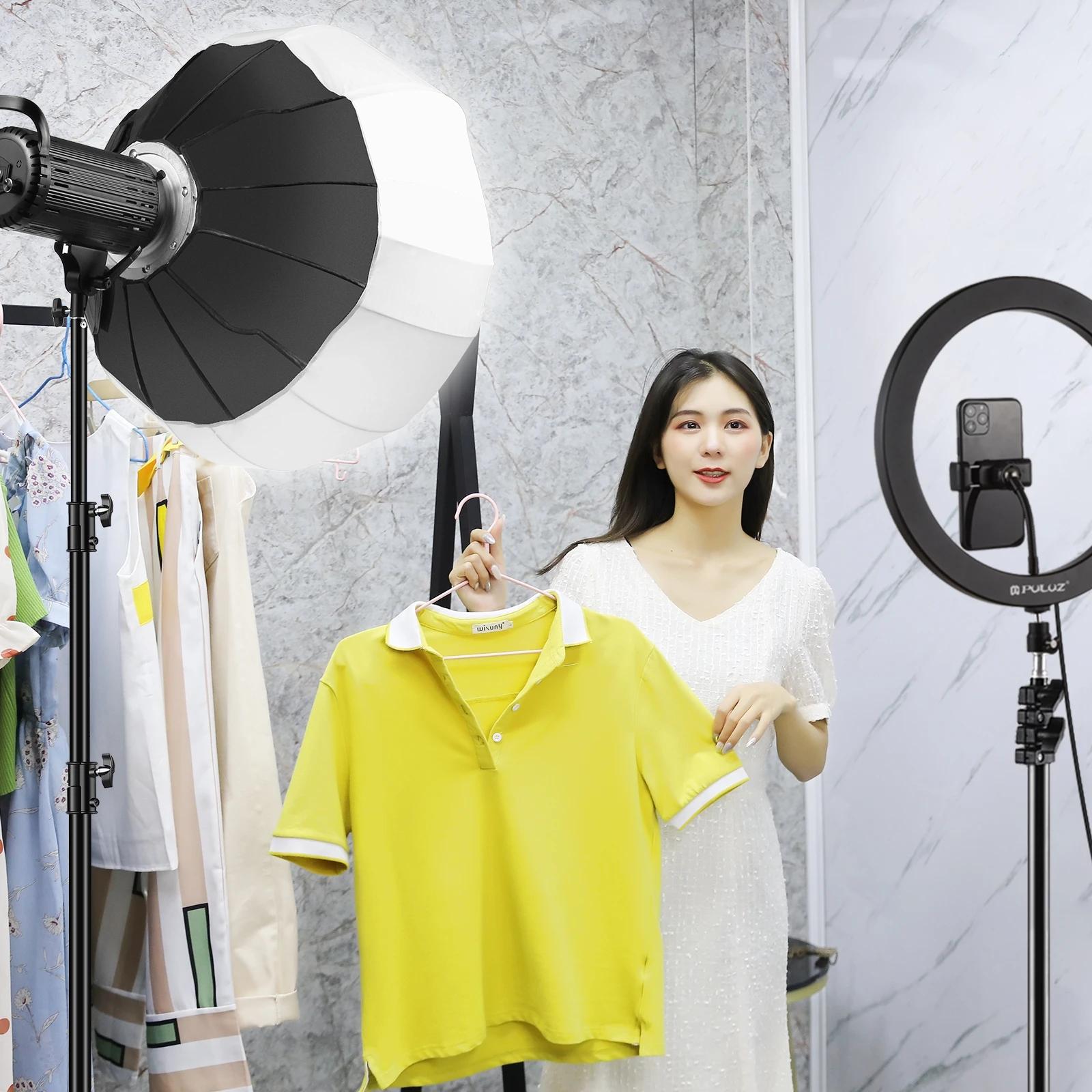 PULUZ 65cm Lantern Softbox SpeedLite Flash Light Foldable Spherical Diffuser Cover with Bowens Mount Photography Accessories