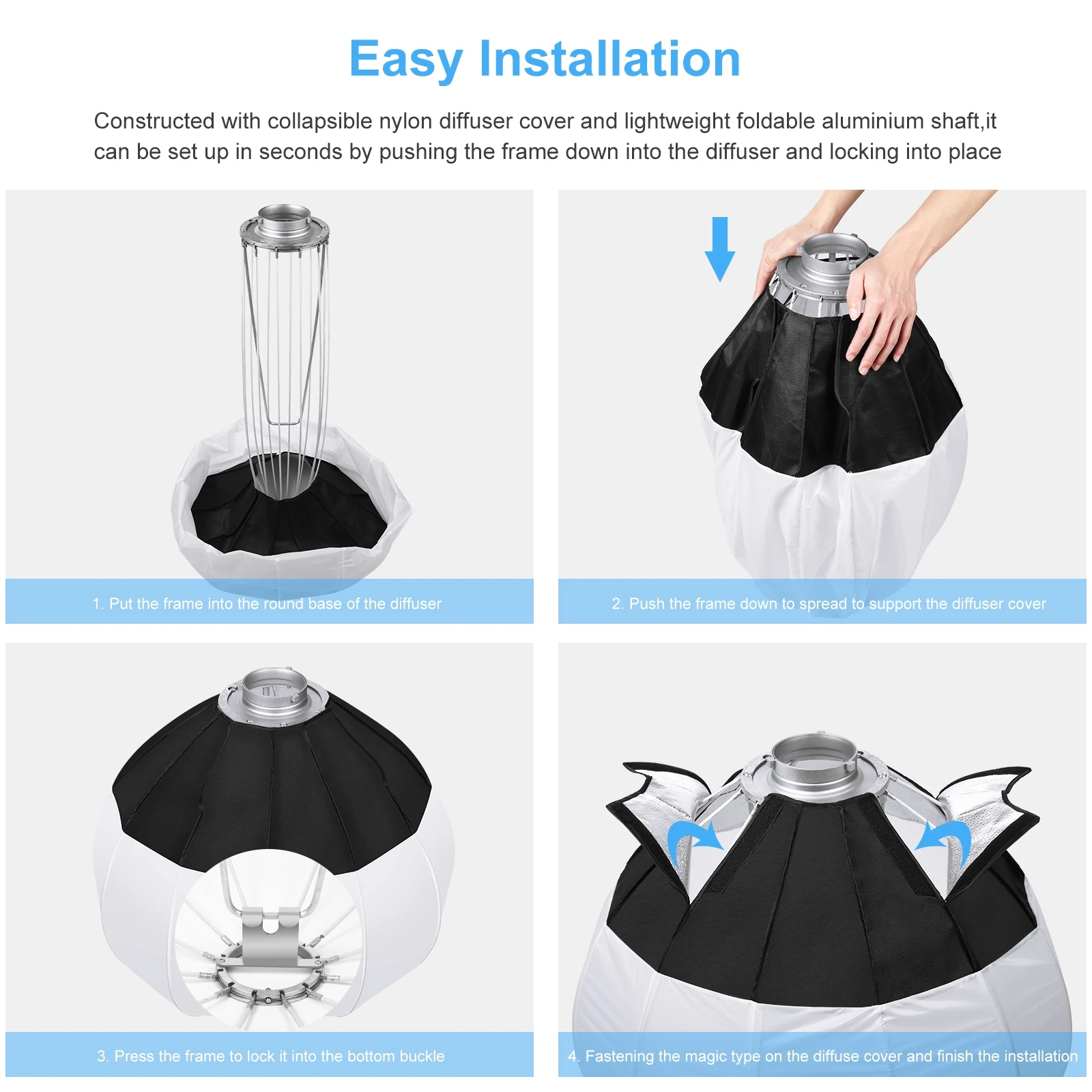 PULUZ 65cm Lantern Softbox SpeedLite Flash Light Foldable Spherical Diffuser Cover with Bowens Mount Photography Accessories