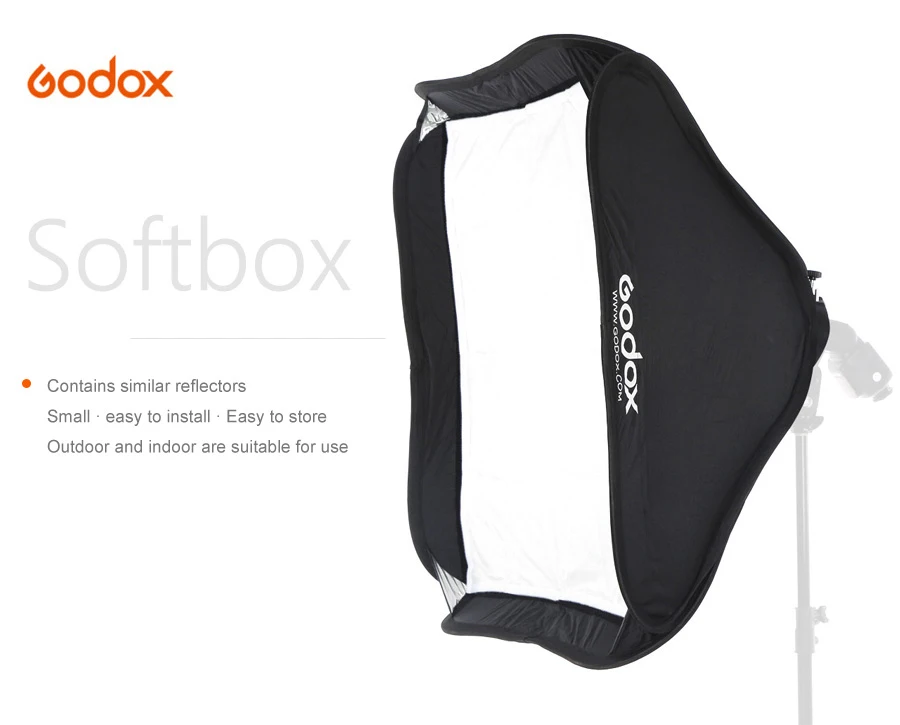 Godox 40x40cm 50x50cm 60x60cm 80x80cm Foldable SoftBox Speedlite Flash Softbox for S-type Bracket fit Bowens Elinchrom Mount