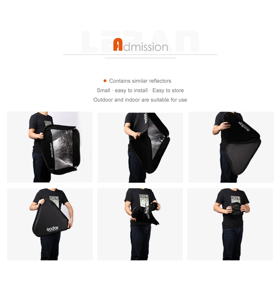 Godox 40x40cm 50x50cm 60x60cm 80x80cm Foldable SoftBox Speedlite Flash Softbox for S-type Bracket fit Bowens Elinchrom Mount