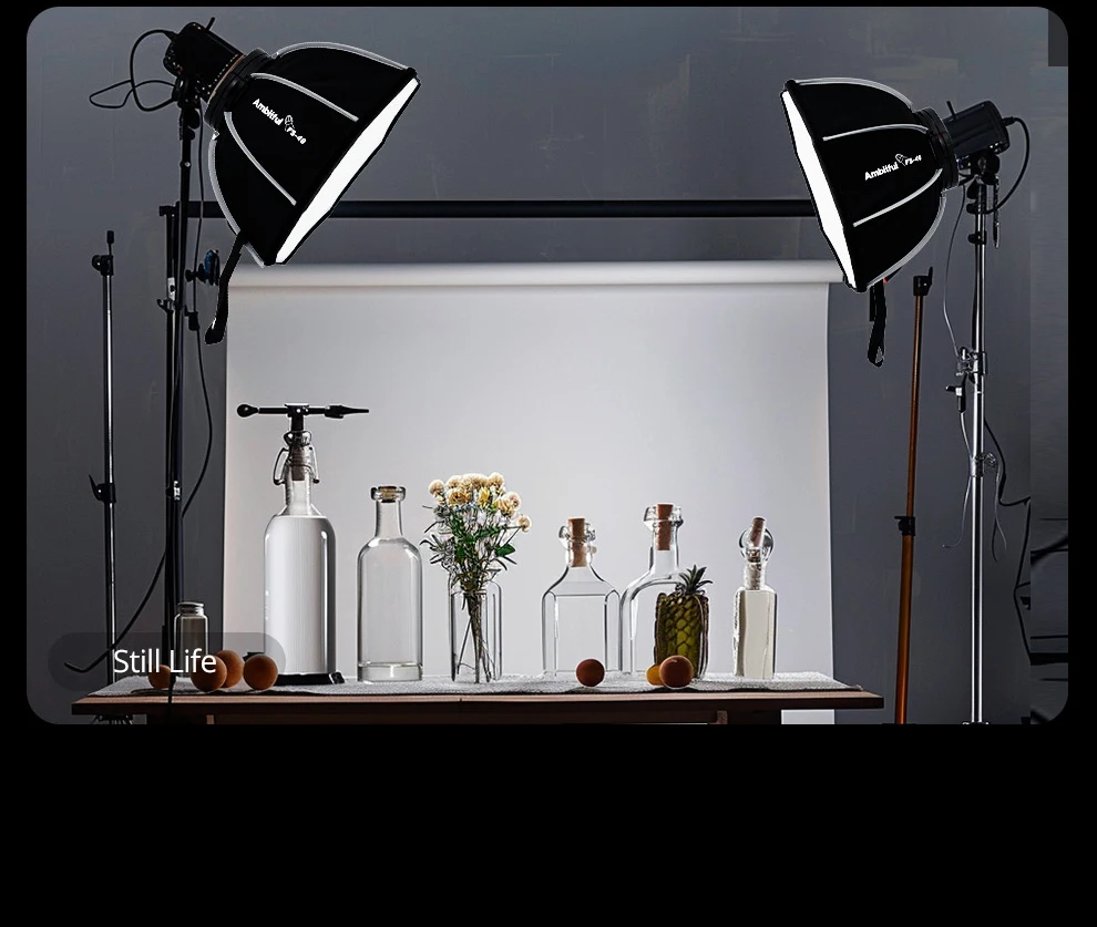Ambitful FS Series FS40cm 60cm 80cm Quick-Setup Octagon Softbox Bowens Mount for Godox Aputure Sokani Studio LED Video Light