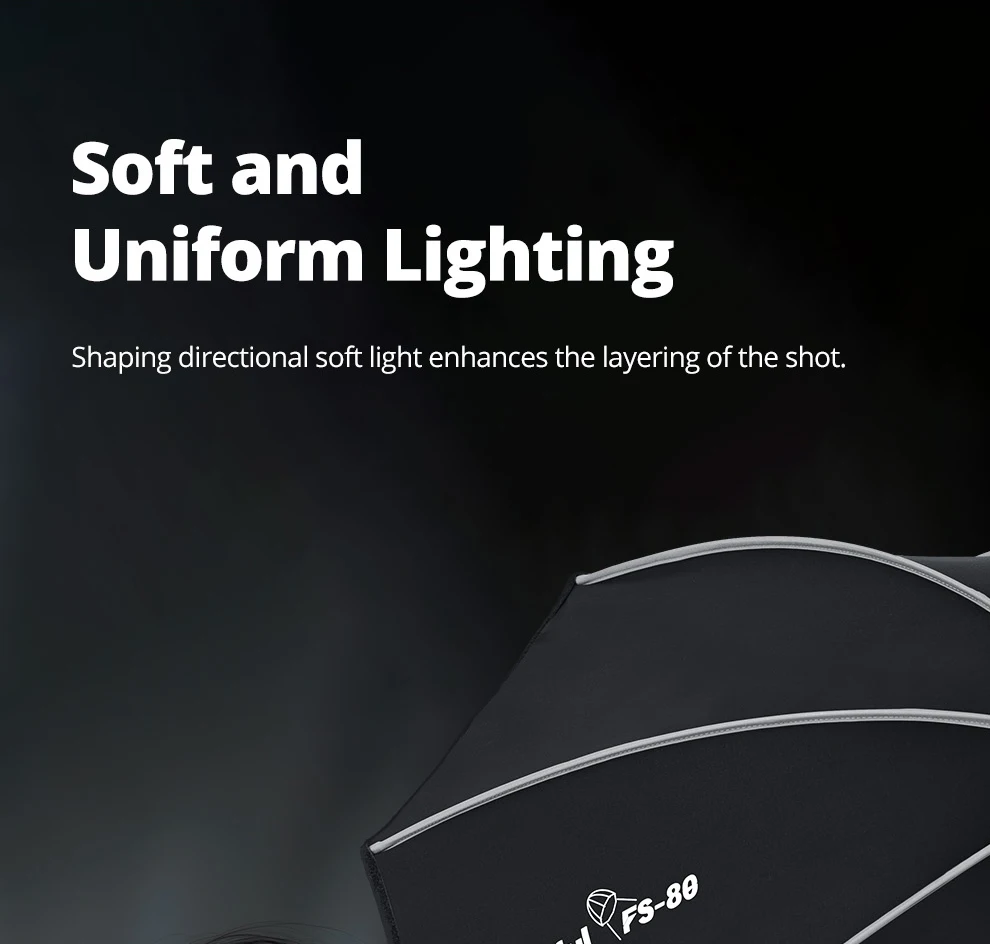 Ambitful FS Series FS40cm 60cm 80cm Quick-Setup Octagon Softbox Bowens Mount for Godox Aputure Sokani Studio LED Video Light