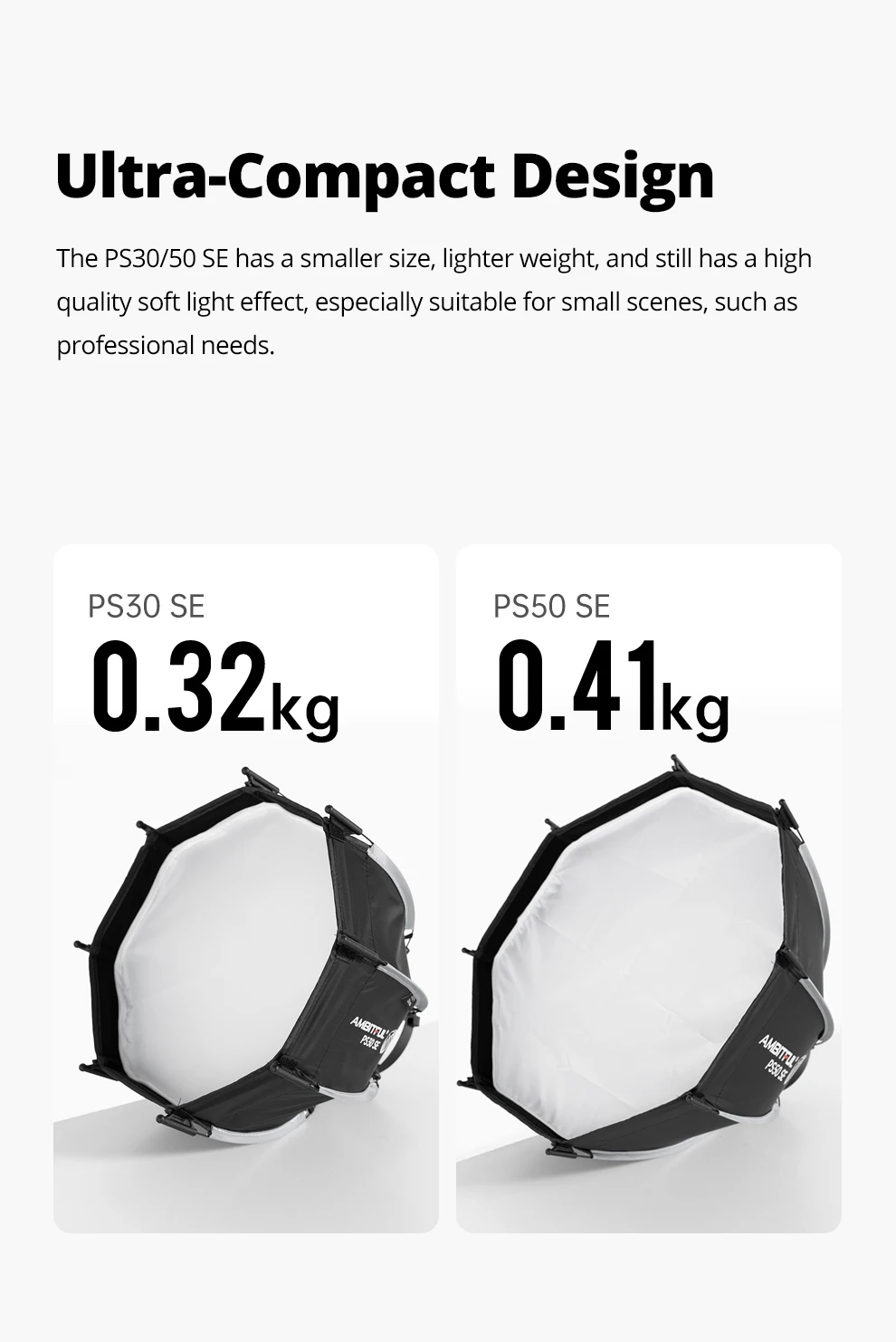AMBITFUL PS30/PS50 SE 30cm 55cm Mini Quickly Release Bowens Mount Octagon Softbox + Honeycomb Grid Outdoor SoftBox for LED Flash