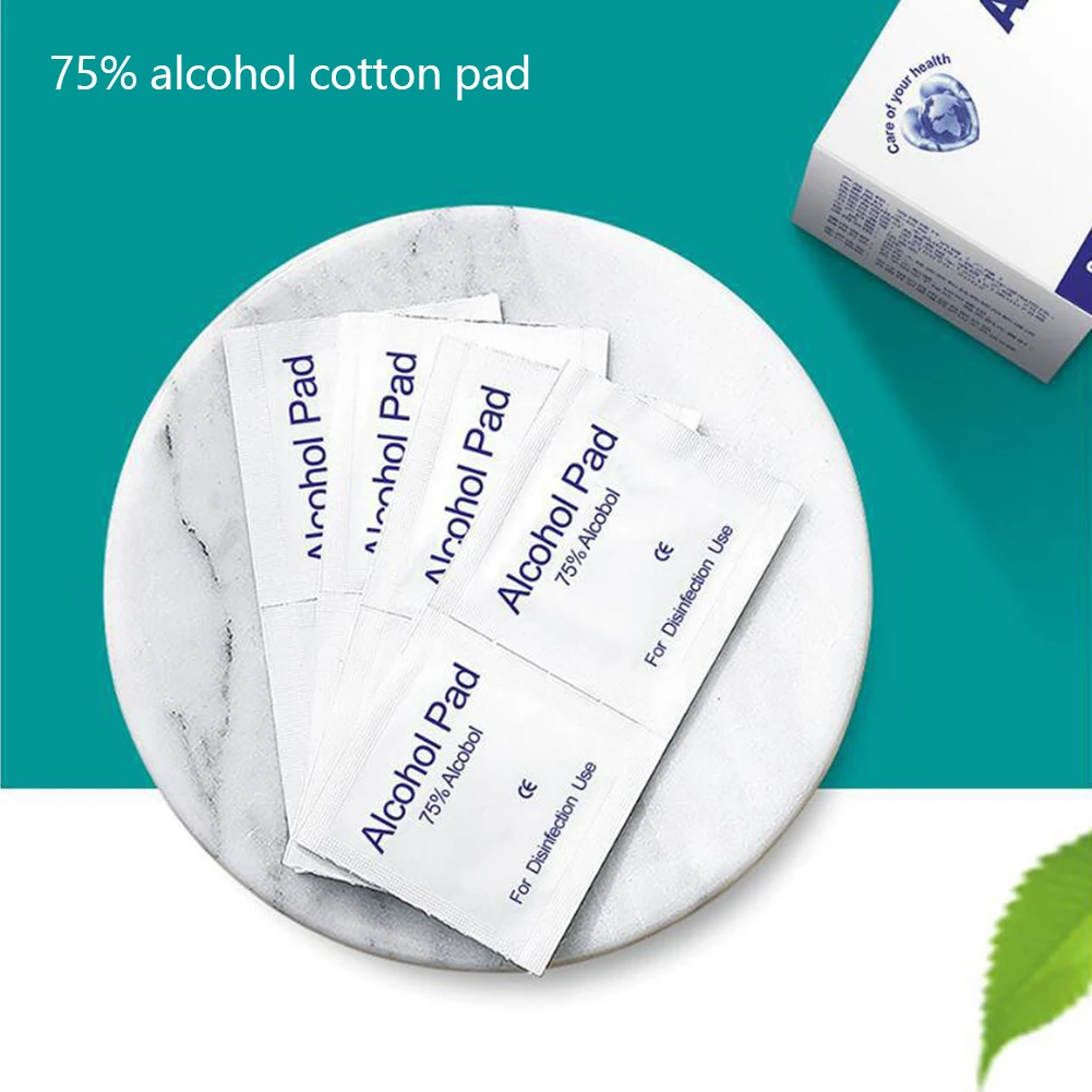 10/100Pcs Car Detailing Disposable Alcohol Disinfection Cotton Pad Wash Care Phone Cleaning Wiper Screen Glasses Cleaning Cotton