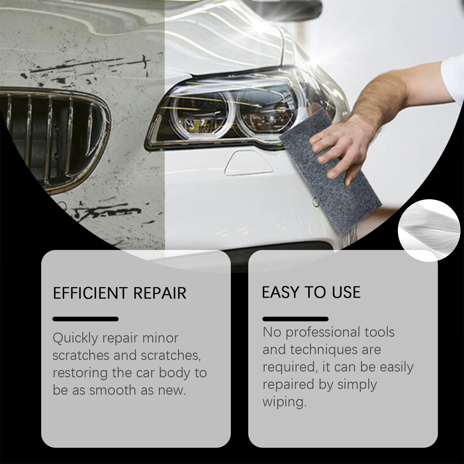 Nano Sparkle Cloth for Car Scratches Easy to Use Lightweight Scratch Cleaning Maintenance Towels for Motorbike SUV