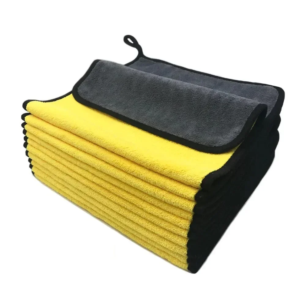 1/4pcs Thicken Microfiber Motorcycle Car Cleaning Towels Soft Drying Cloth Car Washing Towels Double Layer Clean Rags Detailing