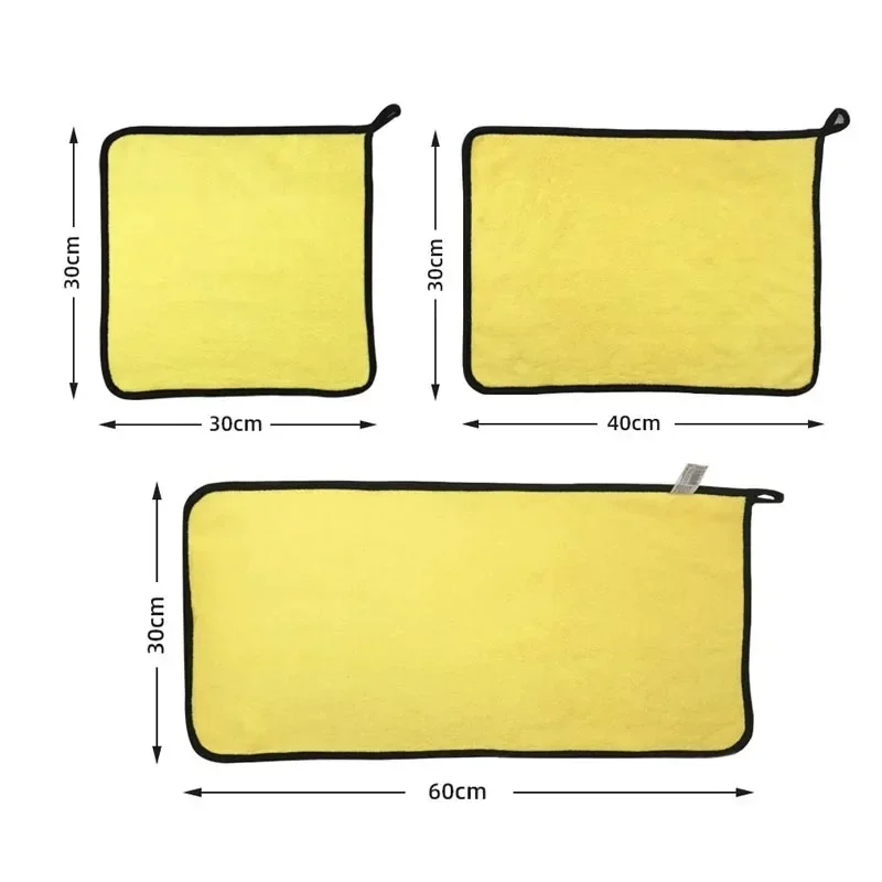 1/4pcs Thicken Microfiber Motorcycle Car Cleaning Towels Soft Drying Cloth Car Washing Towels Double Layer Clean Rags Detailing