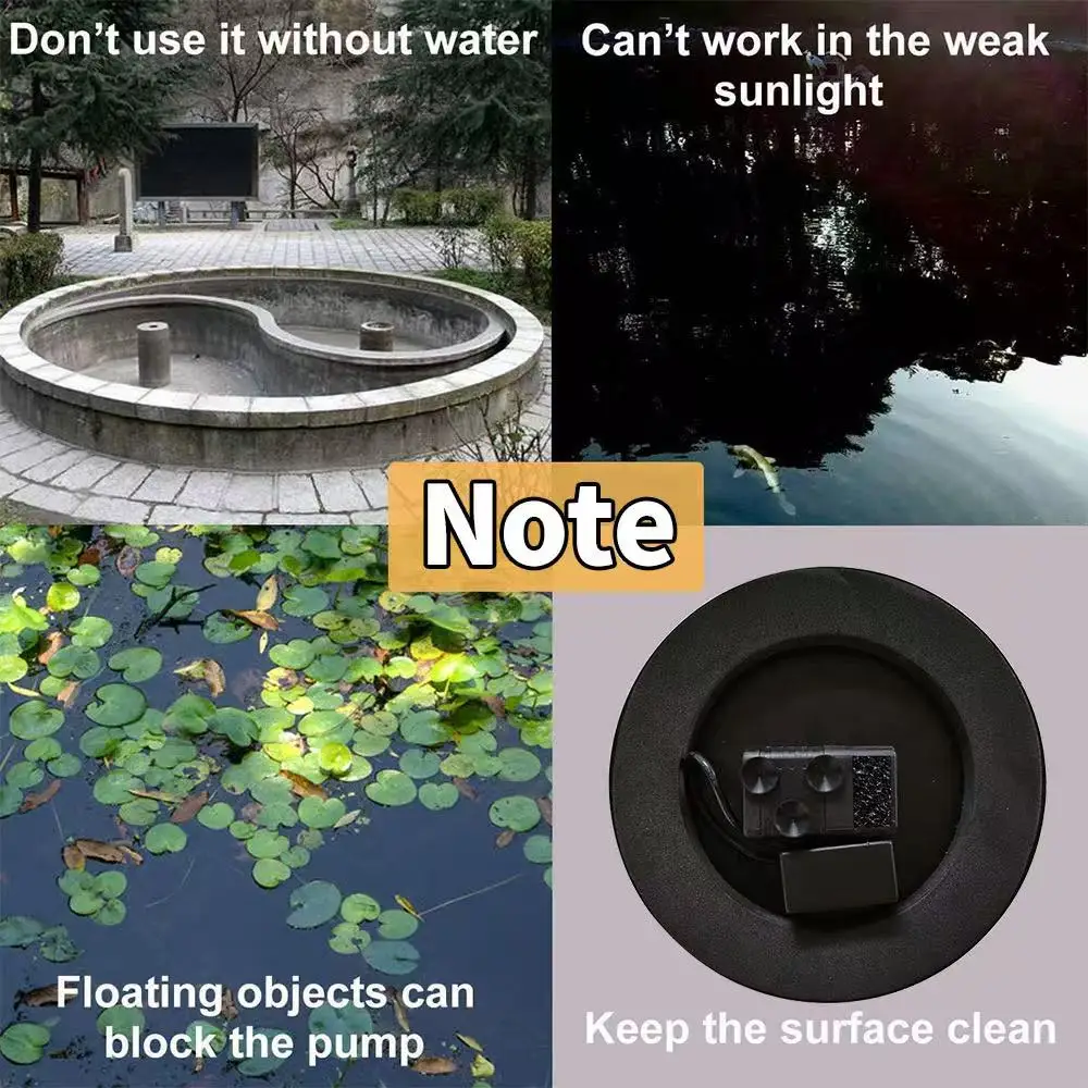 Mini Solar Water Fountain Pool Pond Waterfall Fountain Garden Decoration Outdoor Bird Bath Solar Powered Fountain Floating Water