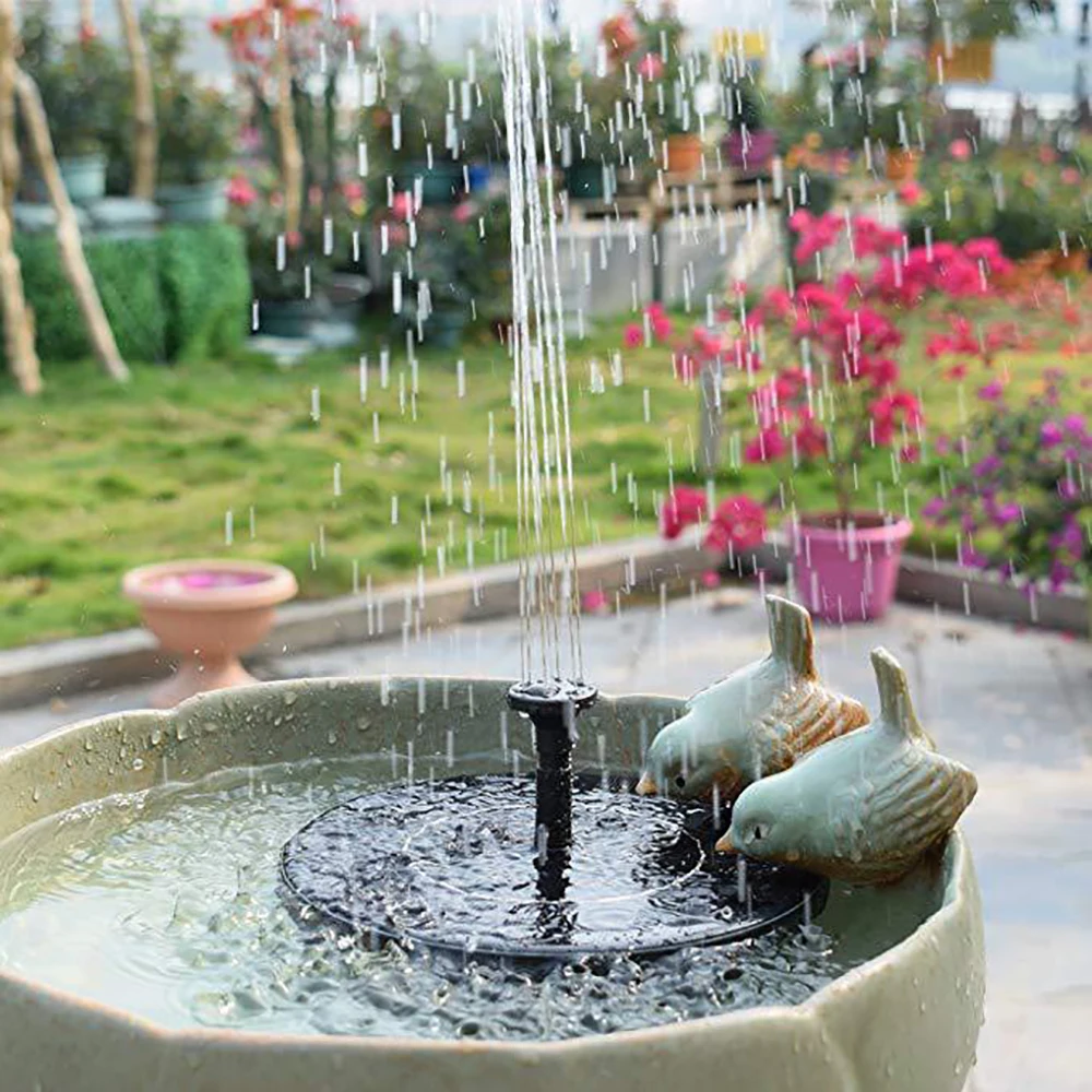 Mini Solar Water Fountain Pool Pond Waterfall Fountain Garden Decoration Outdoor Bird Bath Solar Powered Fountain Floating Water