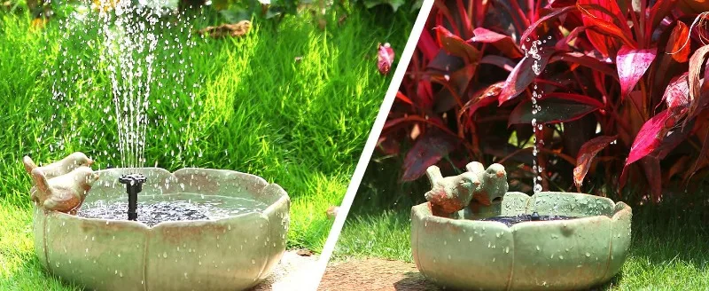 1W/1.5W/2.5W Outdoor Solar Fountain Suitable for Garden Pond Solar Fountain Pump Kit with 6 Nozzles for Garden Decoration