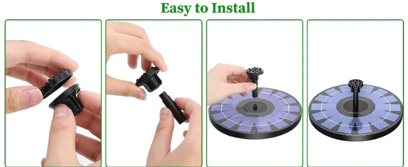 1W/1.5W/2.5W Outdoor Solar Fountain Suitable for Garden Pond Solar Fountain Pump Kit with 6 Nozzles for Garden Decoration