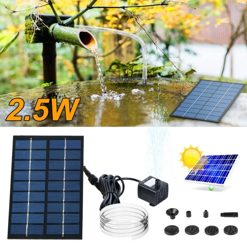Solar Water Fountain for Bird Bath with Seperate Solar Panel 2.5W,Solar Fountain Pump for Pond,Water Feature Solar Water Pump