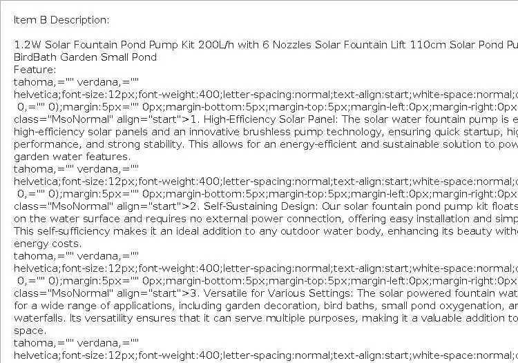 5V / 7V Solar Fountain Pump With Stake Watering System Energy Saving Kits Solar Power Panel Water Pump Garden Decoration