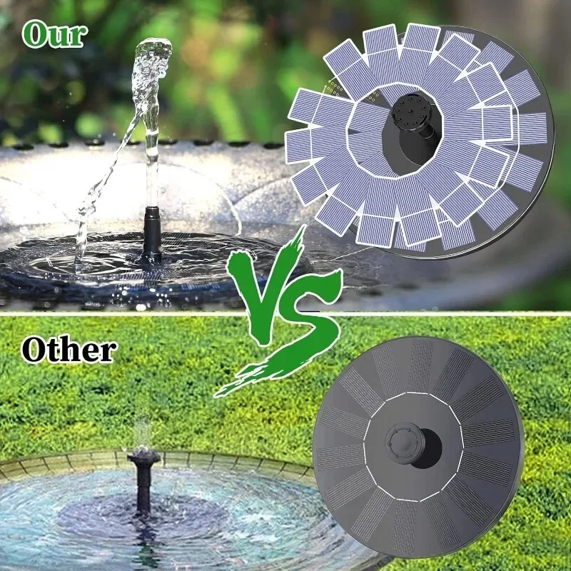 Solar Outdoor Fountain, Water Pump for Bird Baths, Garden Ponds, Pools, Fish Tanks & Aquariums