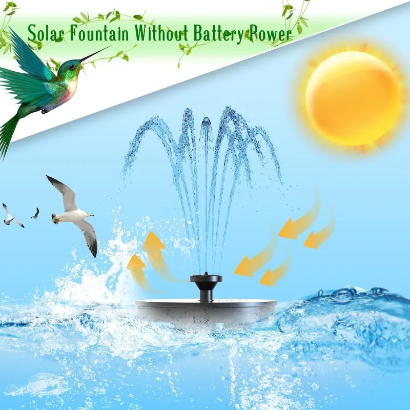 Solar Outdoor Fountain, Water Pump for Bird Baths, Garden Ponds, Pools, Fish Tanks & Aquariums