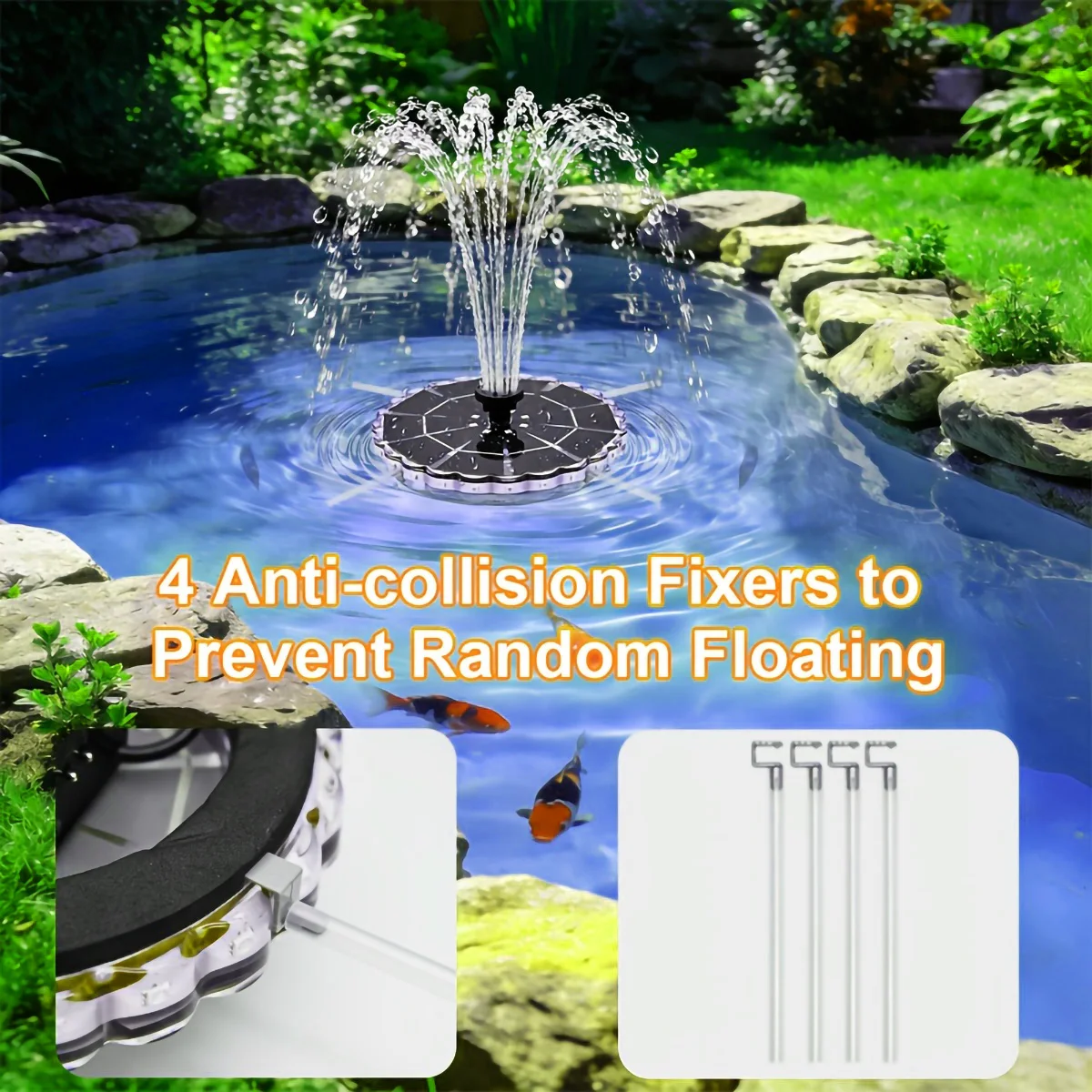 Solar Powered Floating Fountain With RGB LED Lights Solar Water Fountain With Multiple Nozzles For Bird Bath Garden Pond Outdoor