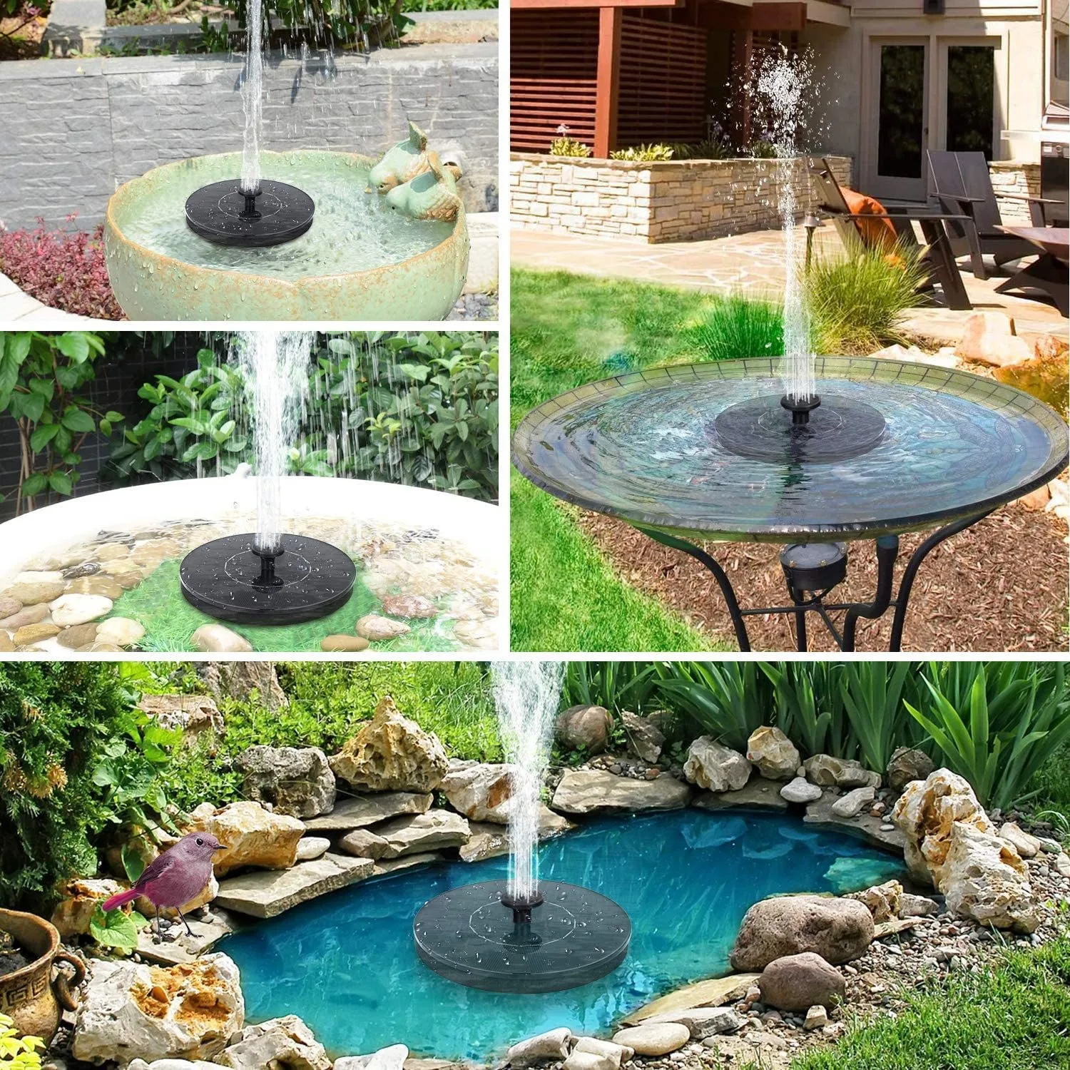 Outdoor Solar Floating Fountain Floating Solar Fountain Garden Water Fountain Pool Pond Decoration Solar Panel Powered Fountain