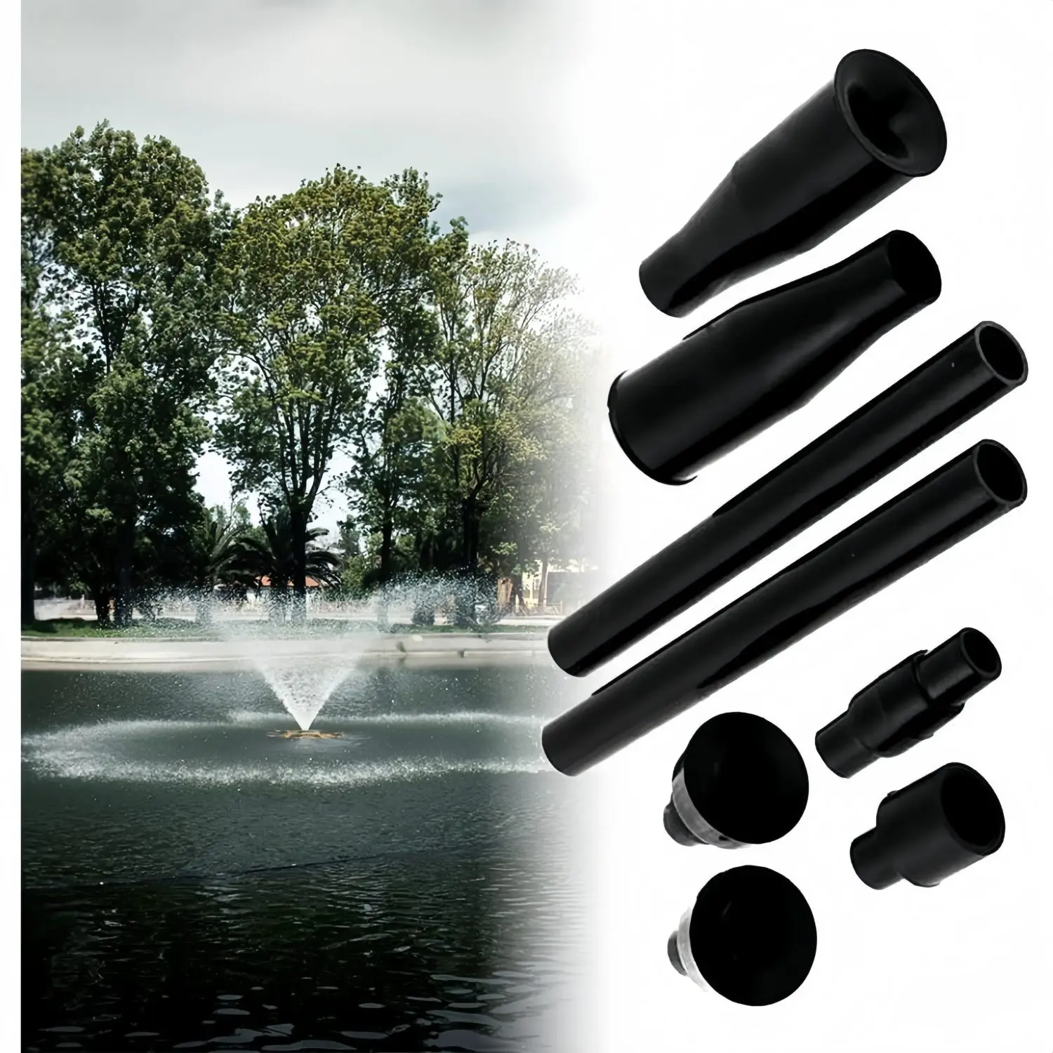 8/9PCS Fountain Pond Nozzles Solar Fountain Water Feature Pond Pump Accessories Fountain Nozzles Replacement Part Set for Garden