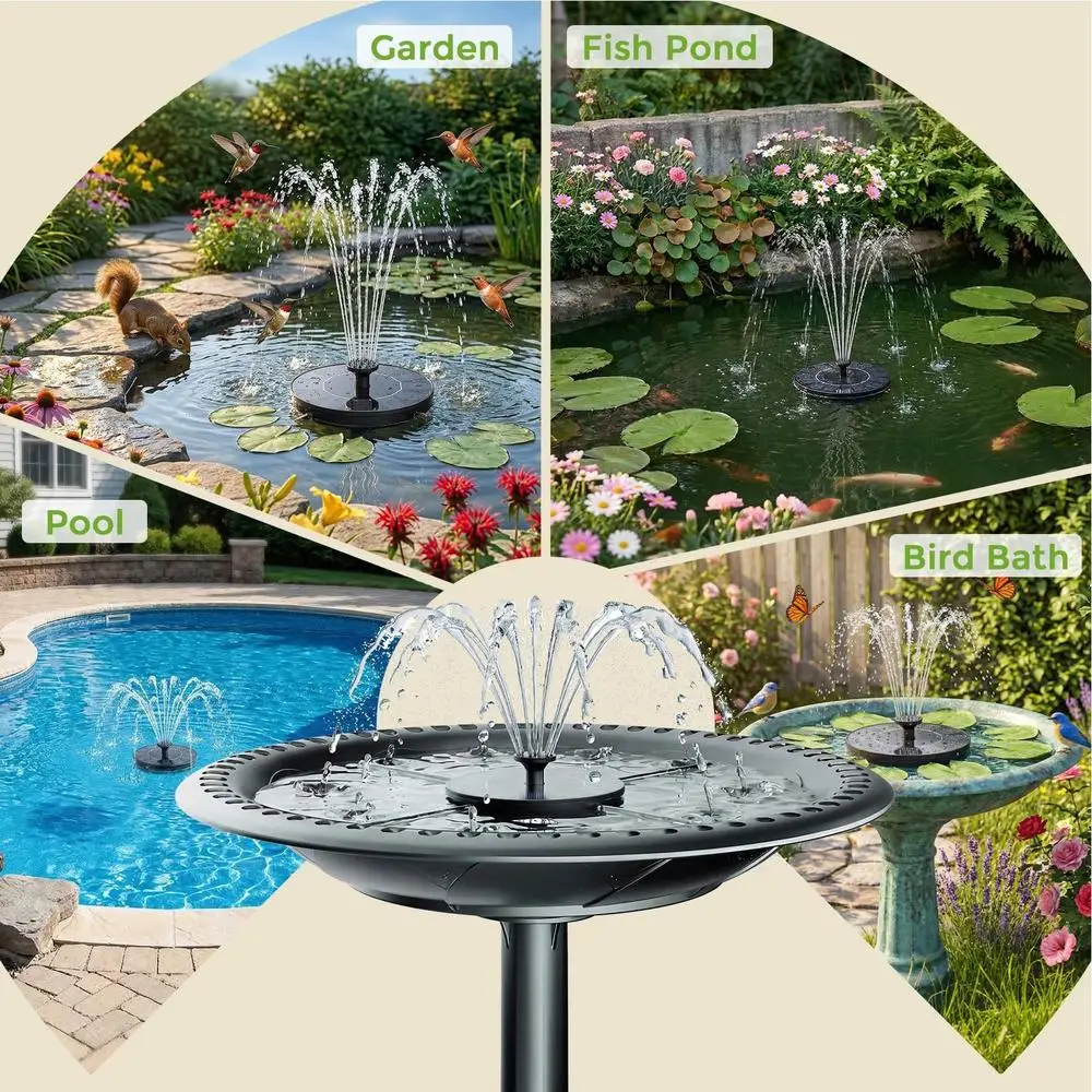 13/16/18cm Solar-powered bird bath fountain pump Floating Solar Water Fountain Pool Pond Waterfall Fountain Floating Water Pump