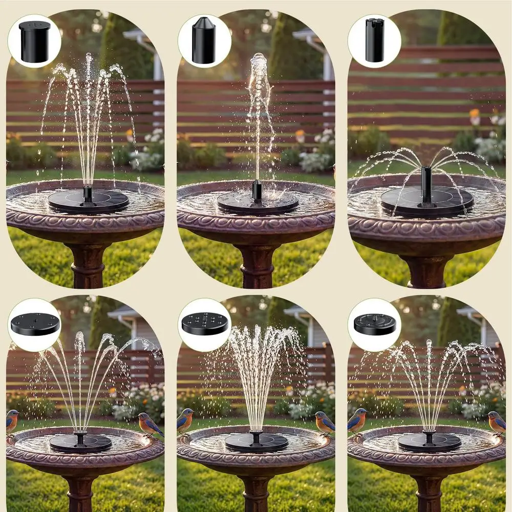13/16/18cm Solar-powered bird bath fountain pump Floating Solar Water Fountain Pool Pond Waterfall Fountain Floating Water Pump