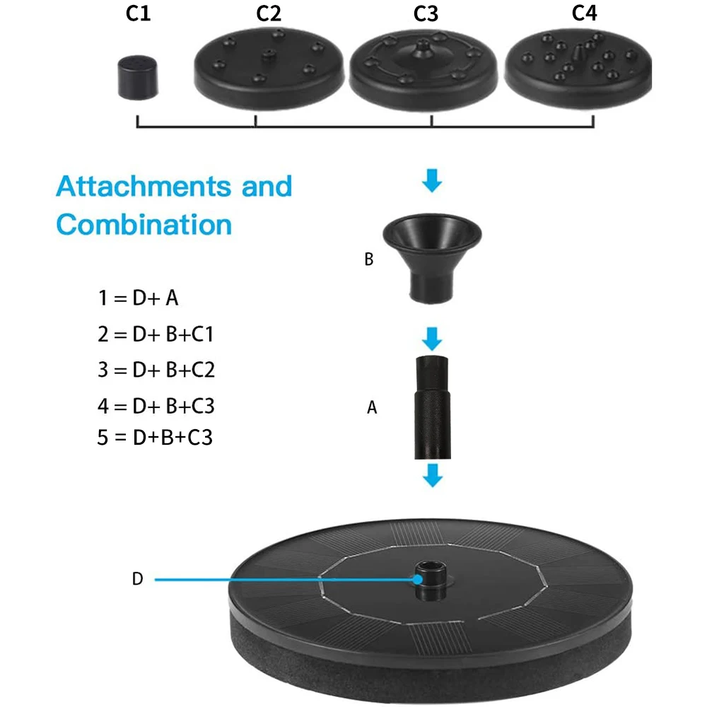 Circular Solar Fountain Pump Outdoor Swimming Pool Mini Floating Fountain Garden Courtyard Water Landscape Decoration Fountain