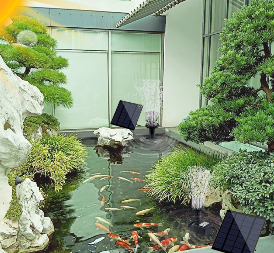 1.2W Mini Solar Fountain Pump Kit, Solar Panel Powered Water Pump Portable Outdoor Fountain for Garden Pool Bird Bath