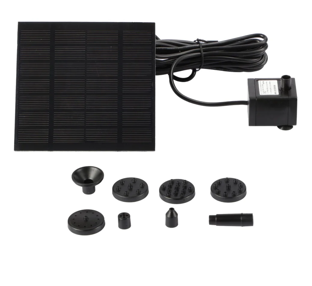 1.2W Mini Solar Fountain Pump Kit, Solar Panel Powered Water Pump Portable Outdoor Fountain for Garden Pool Bird Bath