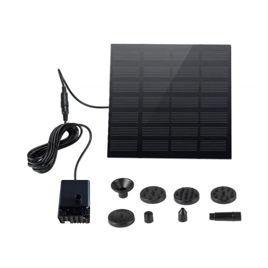 1.2W Mini Solar Fountain Pump Kit, Solar Panel Powered Water Pump Portable Outdoor Fountain for Garden Pool Bird Bath