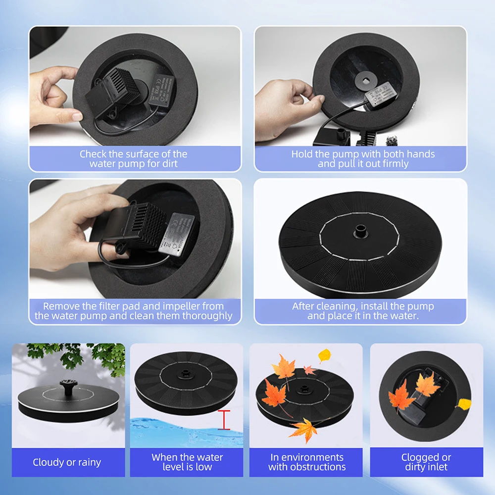 13/16cm Solar-powered Fountain Pumps for Circulation Aerator, Garden Rockery Sprinkler, Fish Pond Water Tank