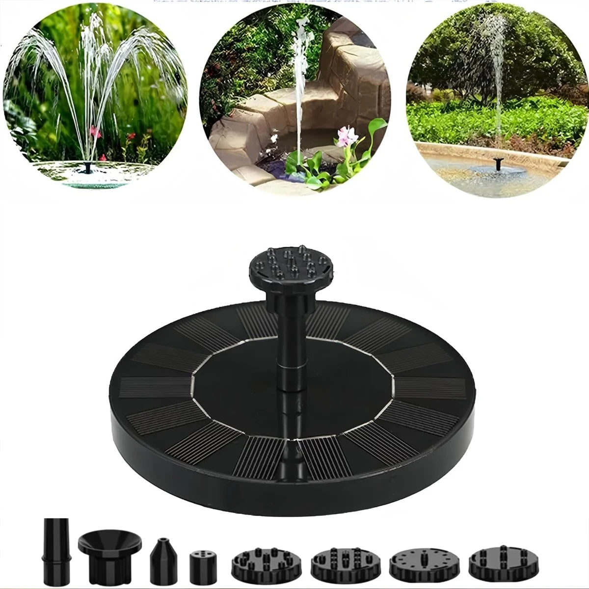 Solar Bird Bath Fountain the Garden Fountains Waterpump Floating Water Pump Solar-powered Outdoor Baths Birdbath Gardens Basin