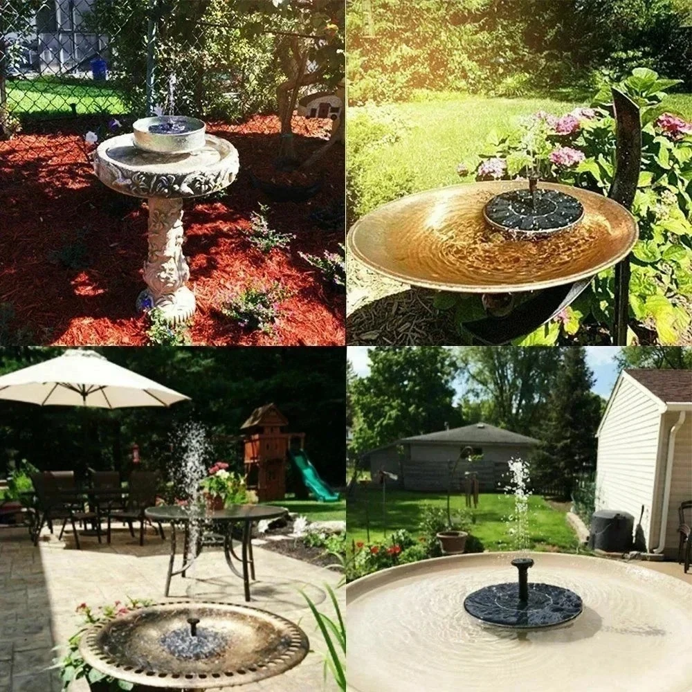 New Mini Solar Powered Water Fountain Outdoor Garden Pool Pond Bird Bath Waterfall Decoration Supplies