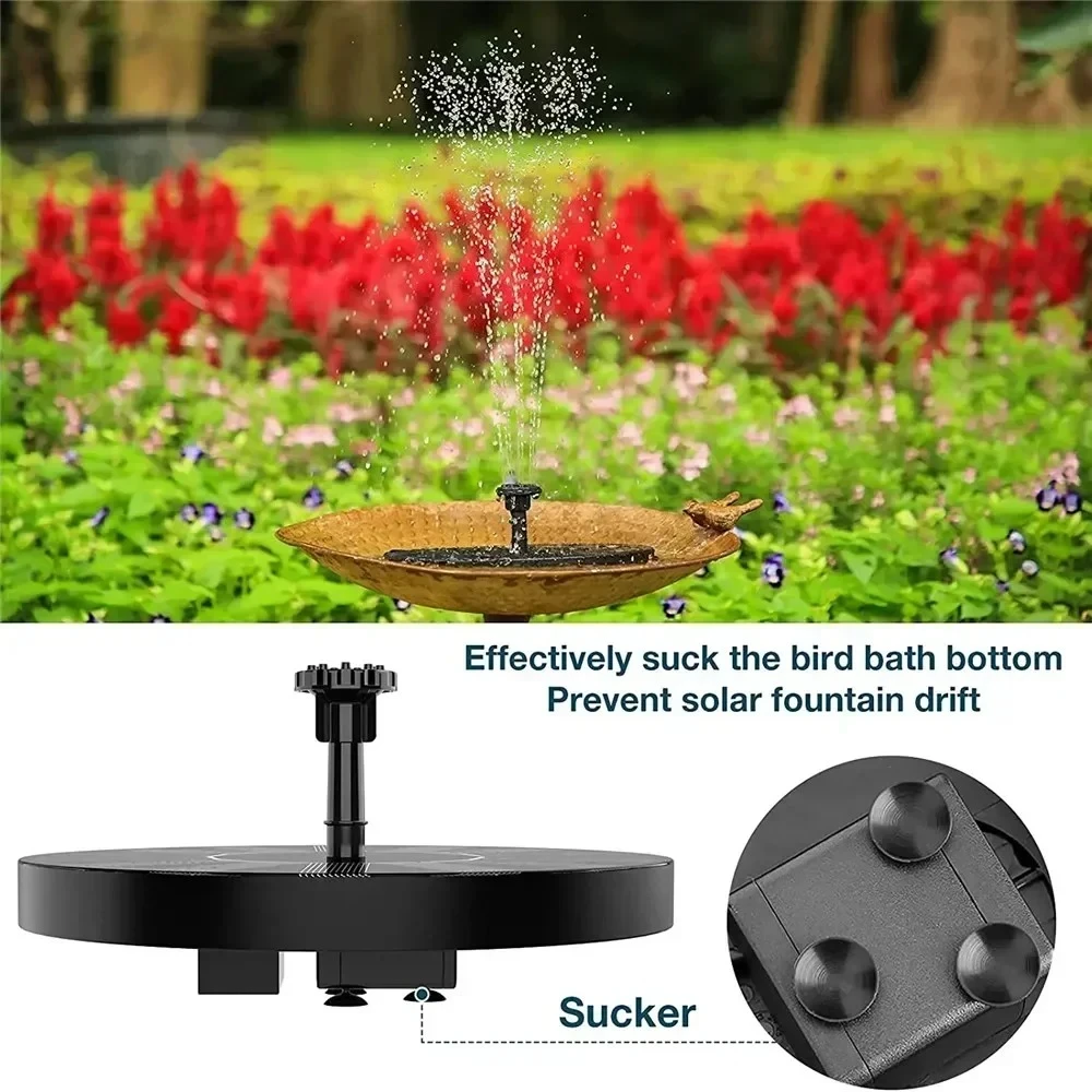 New Mini Solar Powered Water Fountain Outdoor Garden Pool Pond Bird Bath Waterfall Decoration Supplies