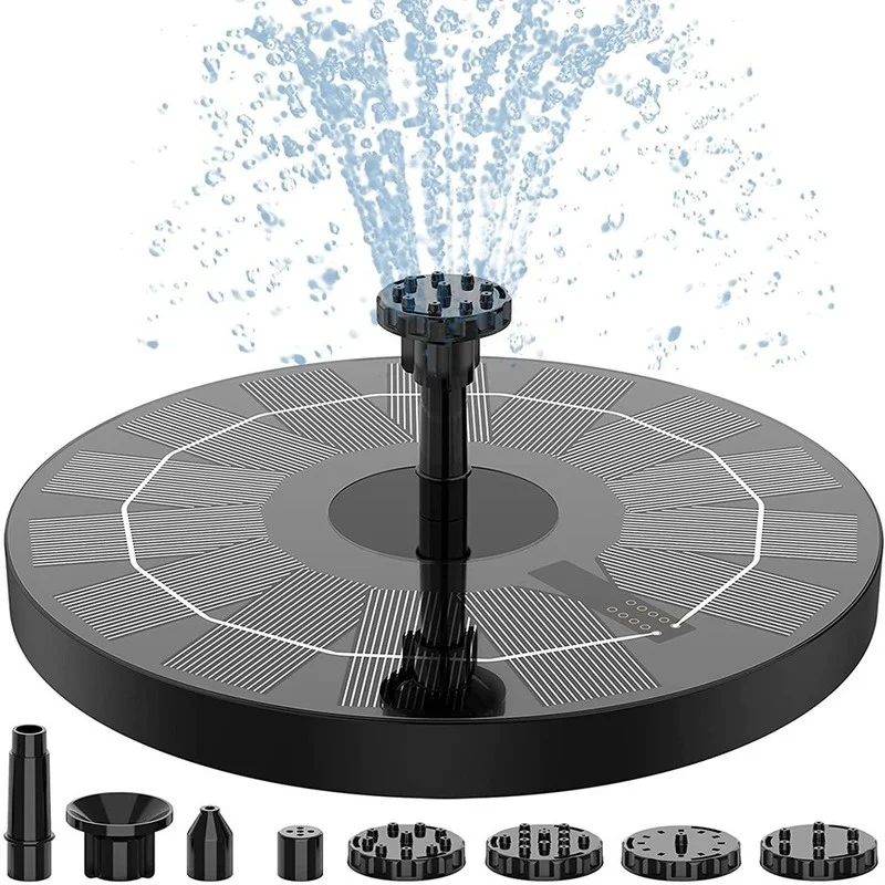 Water Source Mini Solar Water Fountain Pool Pond Waterfall Garden Decoration Outdoor Bird Bath Solar Powered Fountain Floating