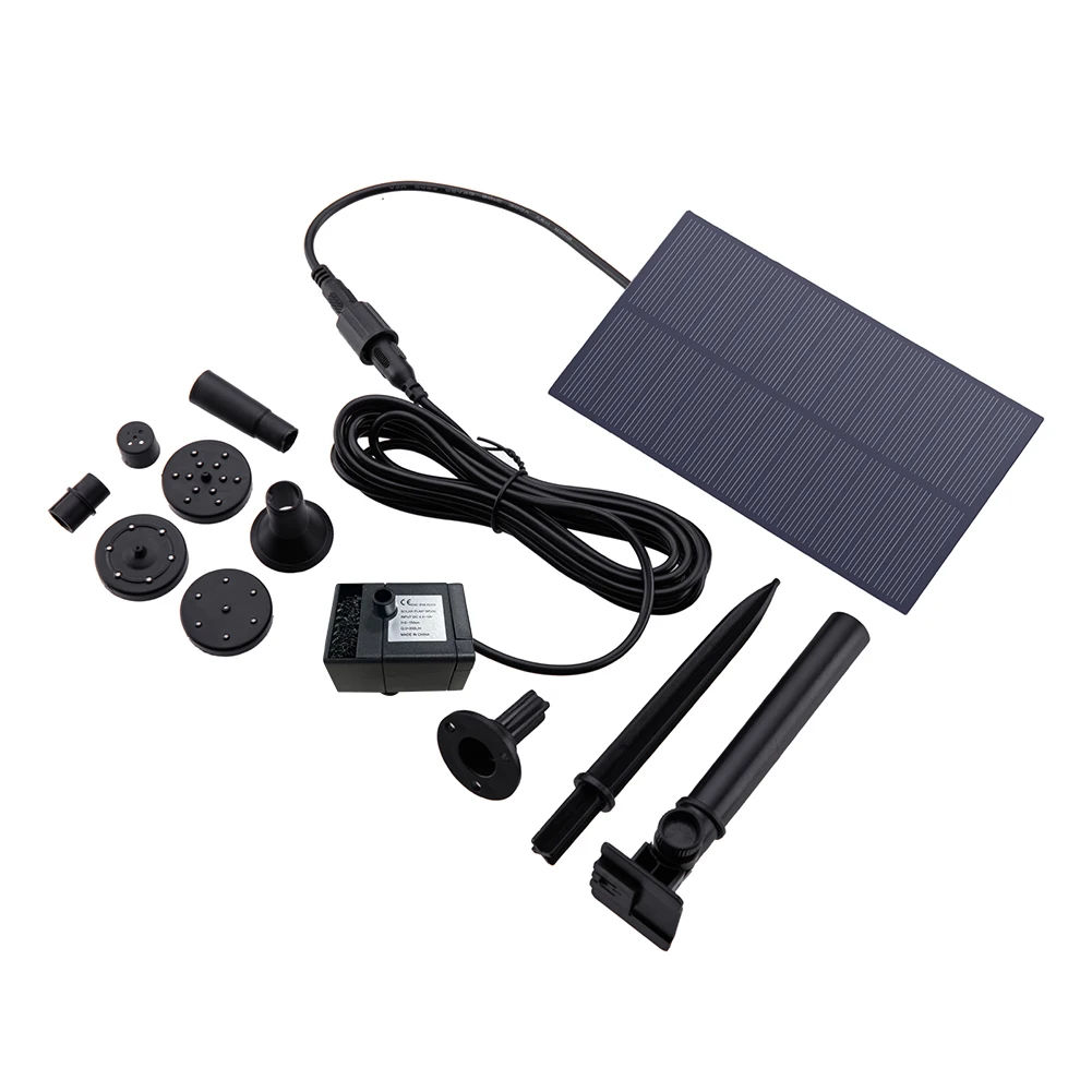5W 5V Solar Fountain Pump With Stake Solar Panel Watering System 180L/h Water Pump Energy Saving Kits for Fish Tank Garden Decor