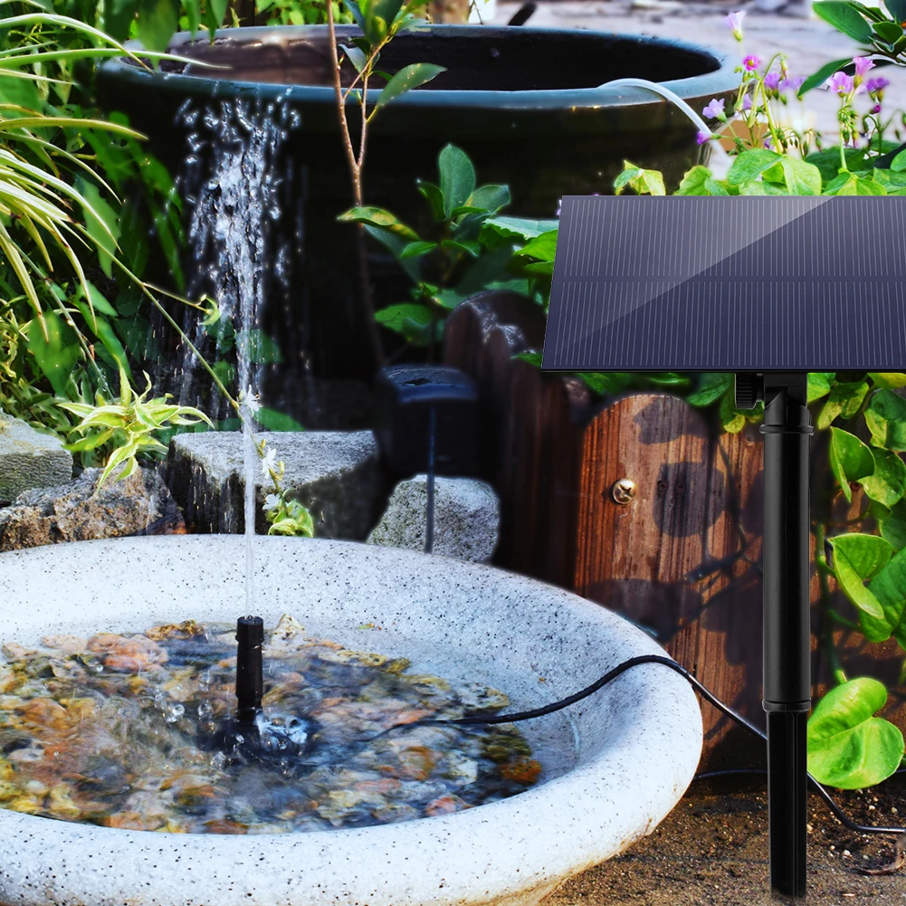 5W 5V Solar Fountain Pump With Stake Solar Panel Watering System 180L/h Water Pump Energy Saving Kits for Fish Tank Garden Decor