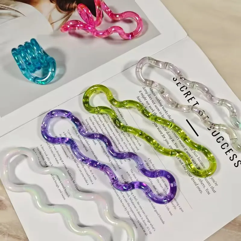 Tangle Deformable Rope Fidget Toy Deformation Rope Knot Pressure Stress Relief Toys Color-Changing Stress Relieving Twisty Ropes