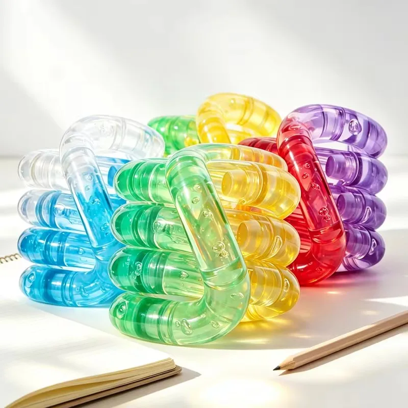Tangle Deformable Rope Fidget Toy Deformation Rope Knot Pressure Stress Relief Toys Color-Changing Stress Relieving Twisty Ropes