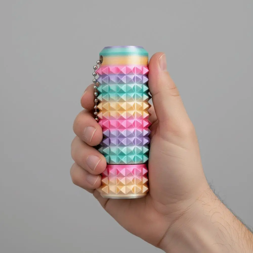 3D Printed Spiky Sensory Fidget Toys Mini Pocket Grippie Stim Stress Fidget Toy 360 degree bearing rotation Roller