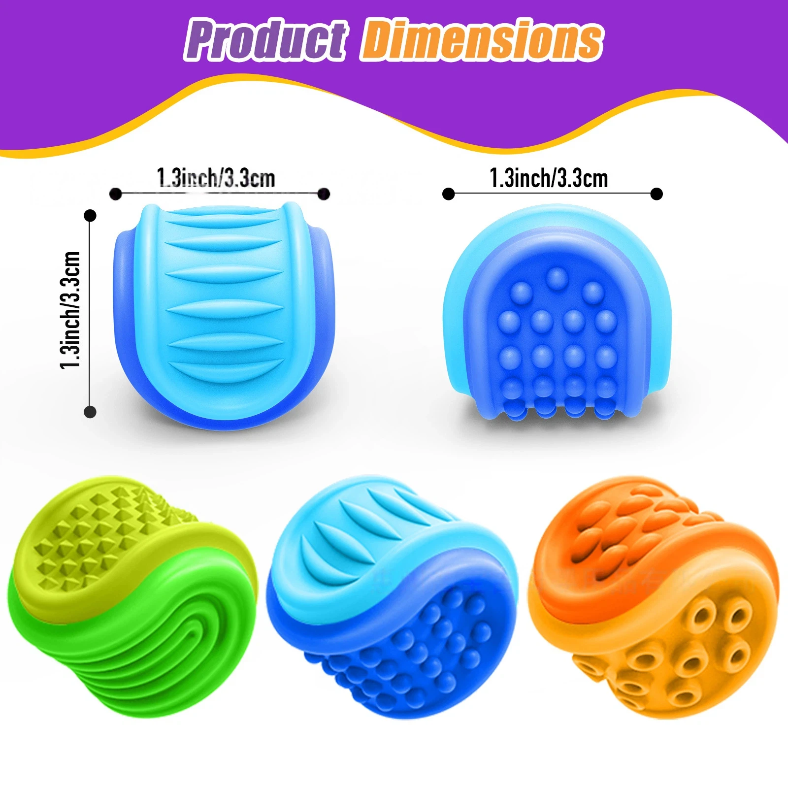 Fidget Toys Sensory Stone 3 Pack Textured Worry Stone Social Emotional Feelings Toys For Special Needs Relief Stress Toys