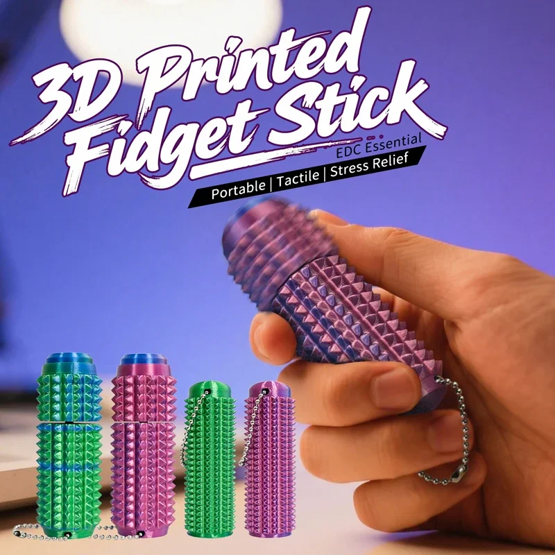 Creative 3D Printed Little Ouchie Fidget Toys Portable Mini Spiky Grippie Stim Stress Relief Toys Keychain Stimming Autism Gifts