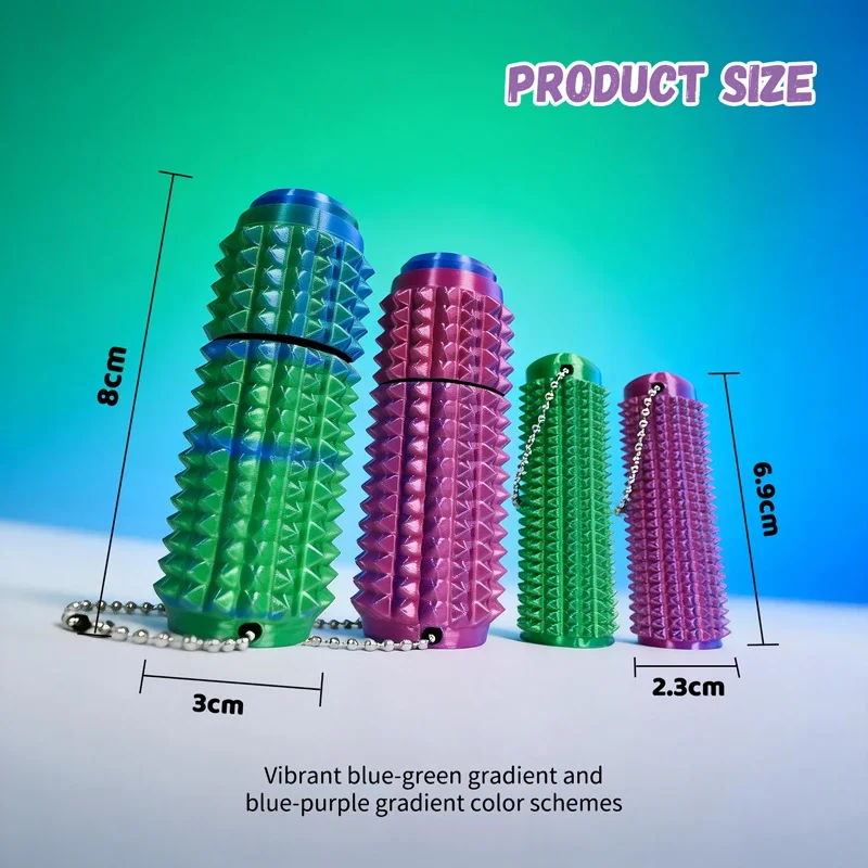 Creative 3D Printed Little Ouchie Fidget Toys Portable Mini Spiky Grippie Stim Stress Relief Toys Keychain Stimming Autism Gifts