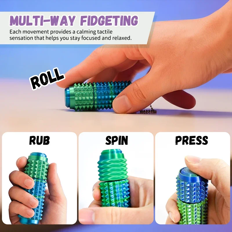 Creative 3D Printed Little Ouchie Fidget Toys Portable Mini Spiky Grippie Stim Stress Relief Toys Keychain Stimming Autism Gifts
