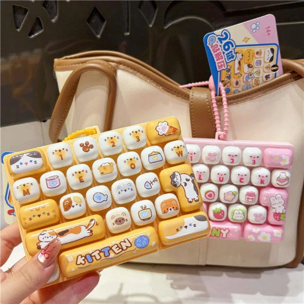 Fidget Toy 26 Keys Mechanical Keyboard Clicker Cute Cartoon Stress Relief Toy Sensory Desk Toy Kawaii Gift