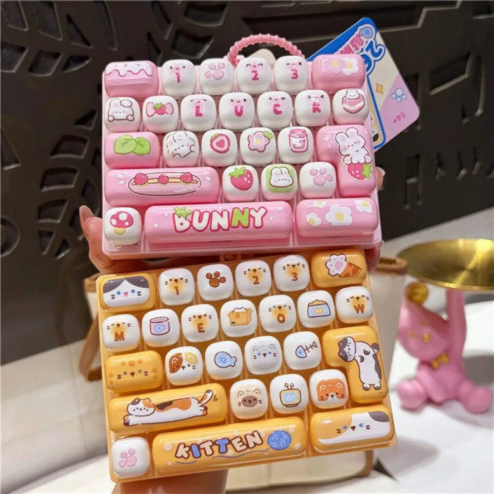Fidget Toy 26 Keys Mechanical Keyboard Clicker Cute Cartoon Stress Relief Toy Sensory Desk Toy Kawaii Gift