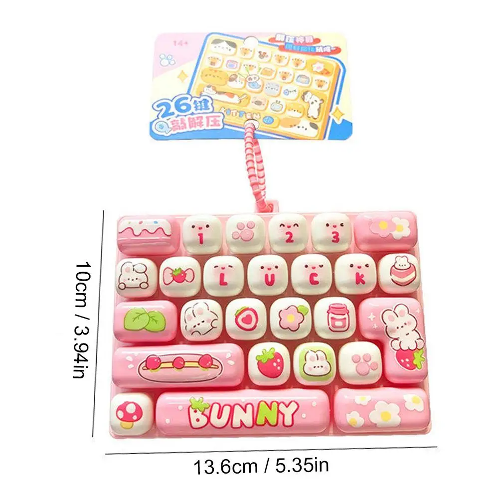 Fidget Toy 26 Keys Mechanical Keyboard Clicker Cute Cartoon Stress Relief Toy Sensory Desk Toy Kawaii Gift