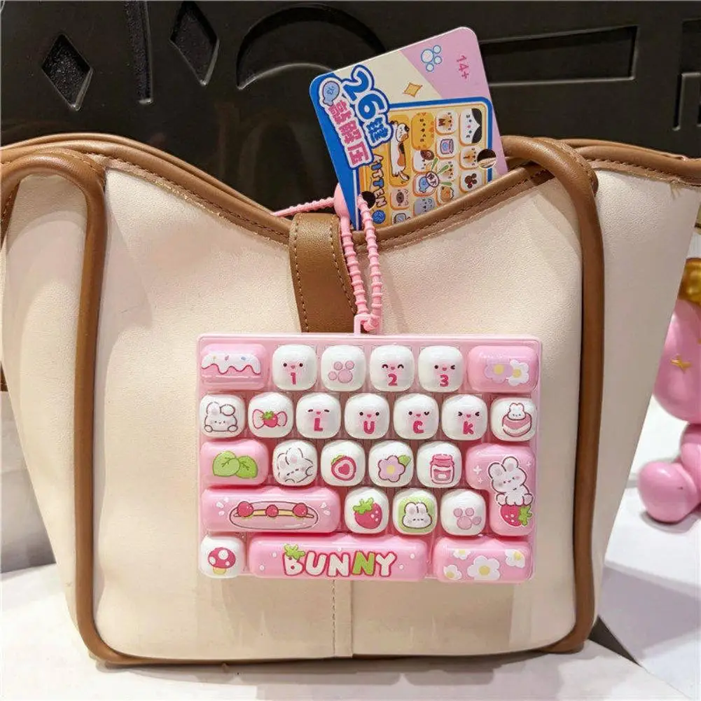 Fidget Toy 26 Keys Mechanical Keyboard Clicker Cute Cartoon Stress Relief Toy Sensory Desk Toy Kawaii Gift