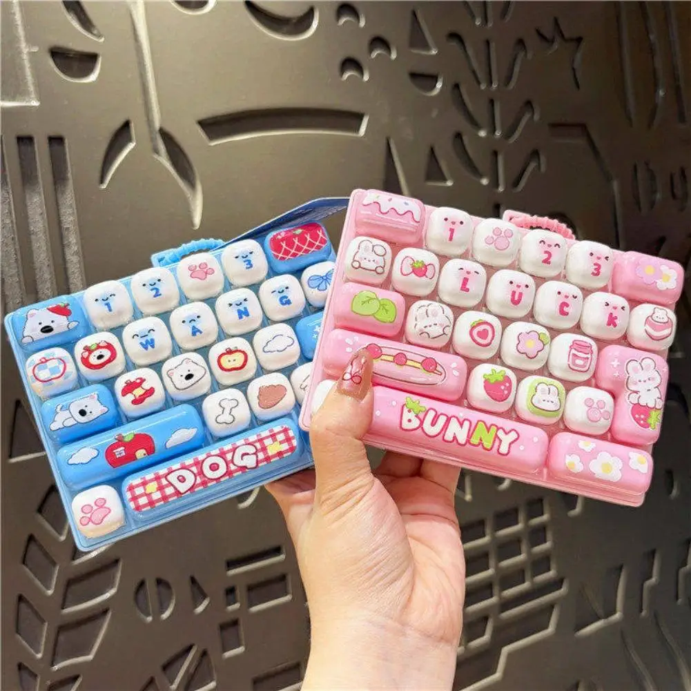 Fidget Toy 26 Keys Mechanical Keyboard Clicker Cute Cartoon Stress Relief Toy Sensory Desk Toy Kawaii Gift
