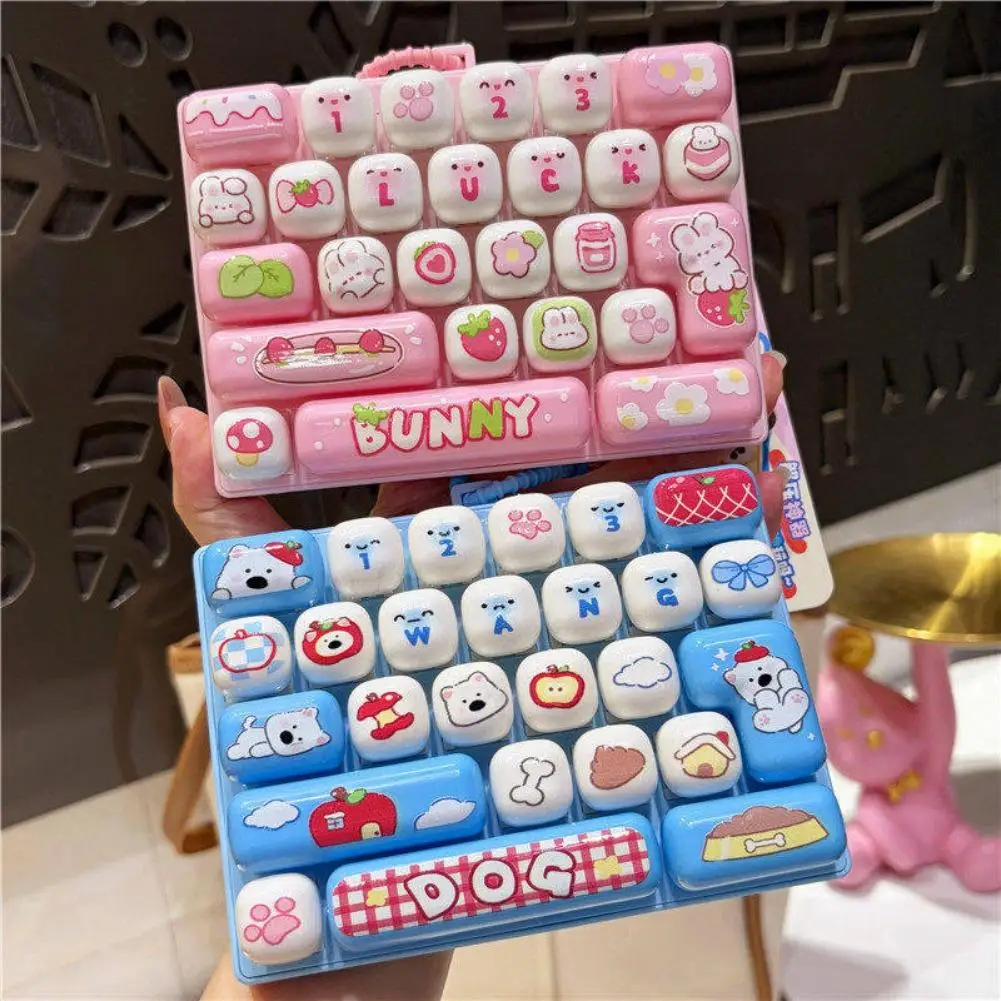 Fidget Toy 26 Keys Mechanical Keyboard Clicker Cute Cartoon Stress Relief Toy Sensory Desk Toy Kawaii Gift