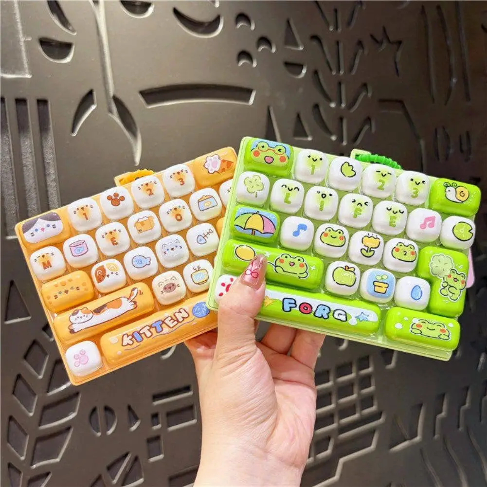 Fidget Toy 26 Keys Mechanical Keyboard Clicker Cute Cartoon Stress Relief Toy Sensory Desk Toy Kawaii Gift