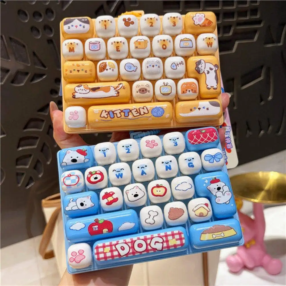 Fidget Toy 26 Keys Mechanical Keyboard Clicker Cute Cartoon Stress Relief Toy Sensory Desk Toy Kawaii Gift